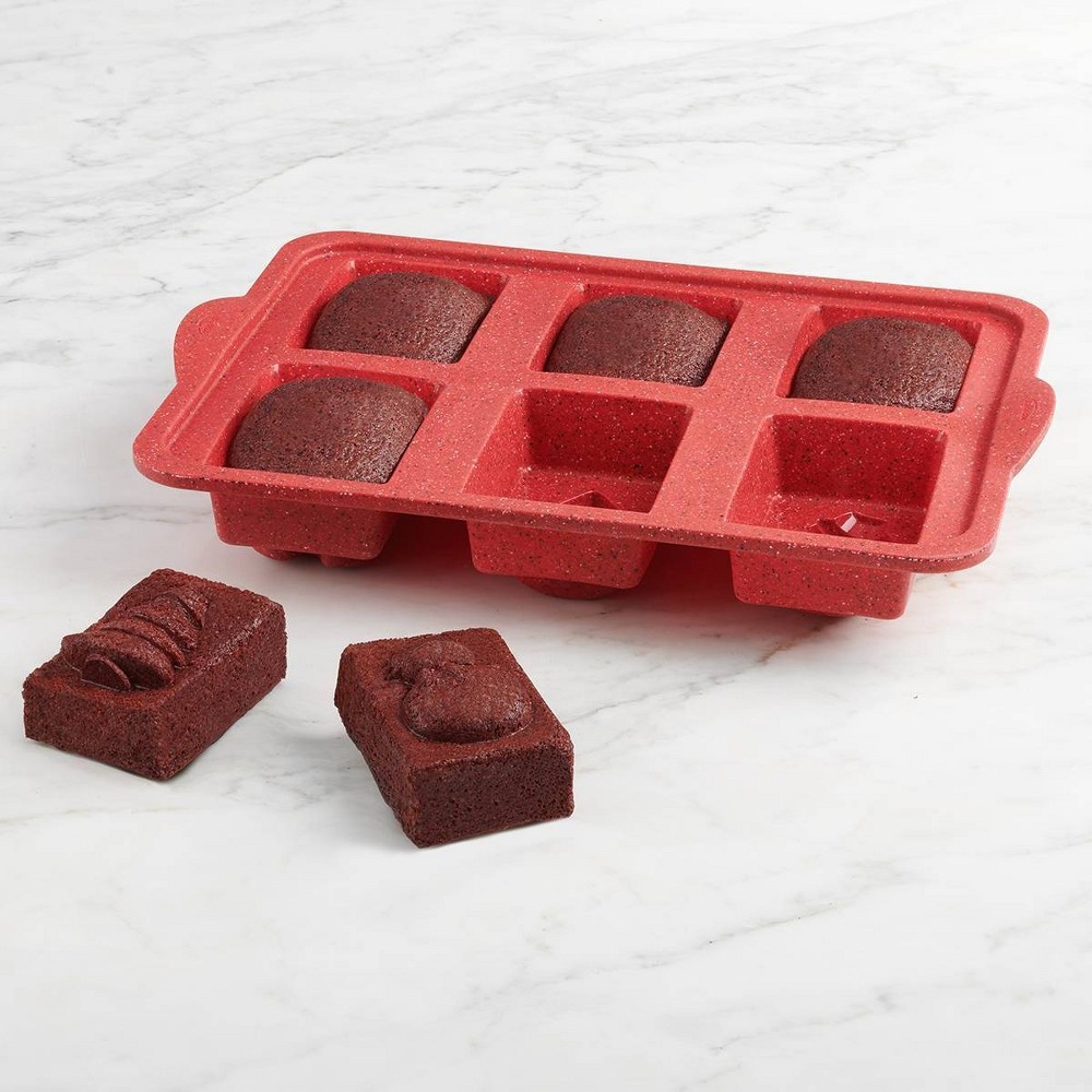 slide 5 of 8, Trudeau Silicone Holiday Mini Loaf Pan Red, 1 ct