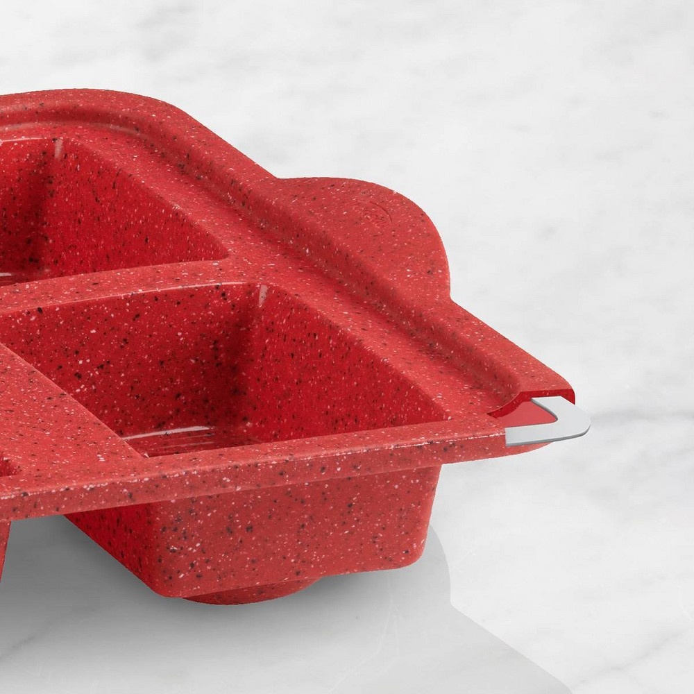 slide 8 of 8, Trudeau Silicone Holiday Mini Loaf Pan Red, 1 ct