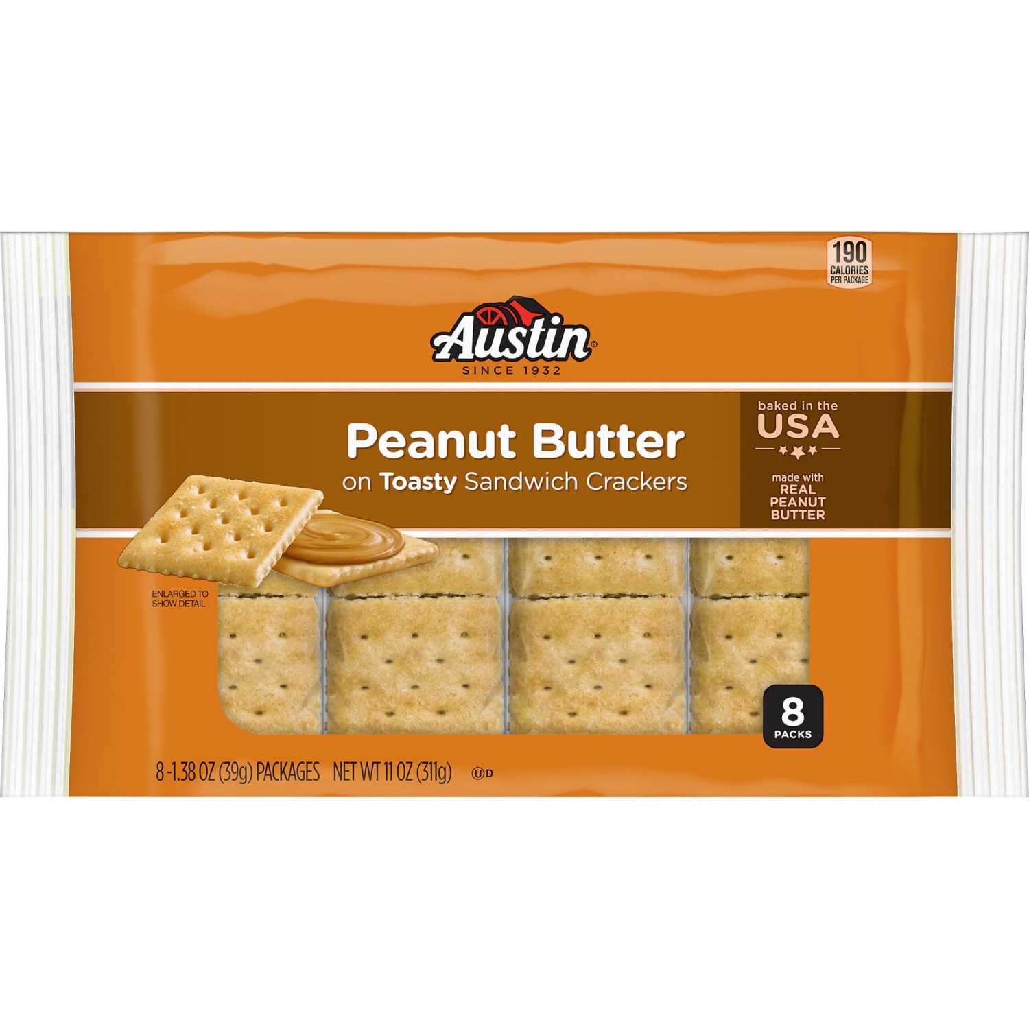 slide 2 of 7, Austin 8 Pack Peanut Butter Toasty Sandwich Crackers 8 - 1.38 oz Packages, 8 ct