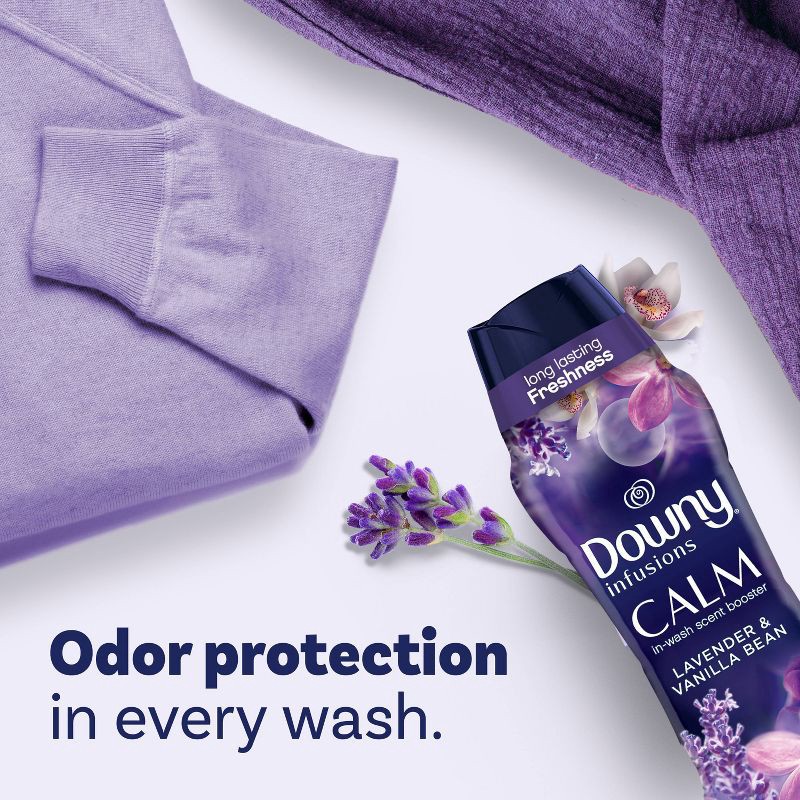 slide 7 of 11, Downy Infusions Calm Lavender & Vanilla Bean Scent In-Wash Booster Beads - 24oz, 24 oz