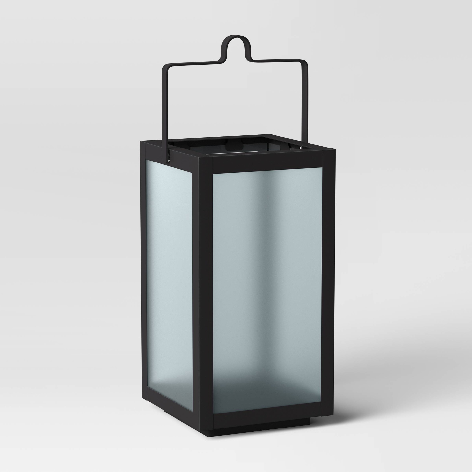 slide 1 of 2, 10" Rectangular Pillar Outdoor Lantern Candle Holder Black - Room Essentials, 1 ct