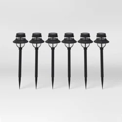 6pk Dual Hood Pathway Lights Black - Threshold