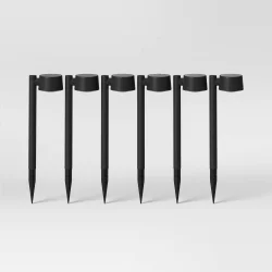 6pk Solar Pathway Lumen Lights Black - Project 62