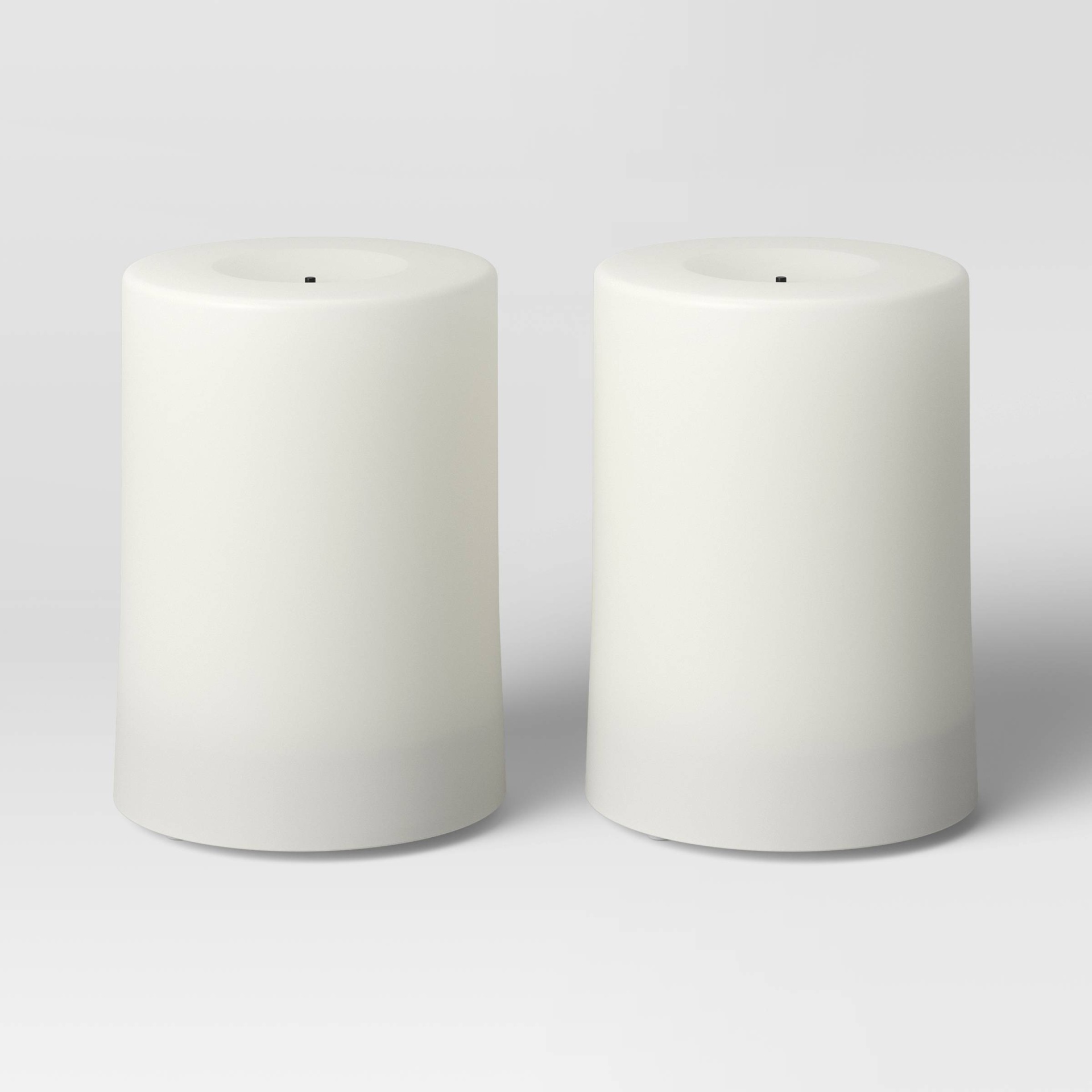 slide 1 of 2, 2pk Resin Outdoor Flickering Flameless LED Candles White - Room Essentials, 2 ct