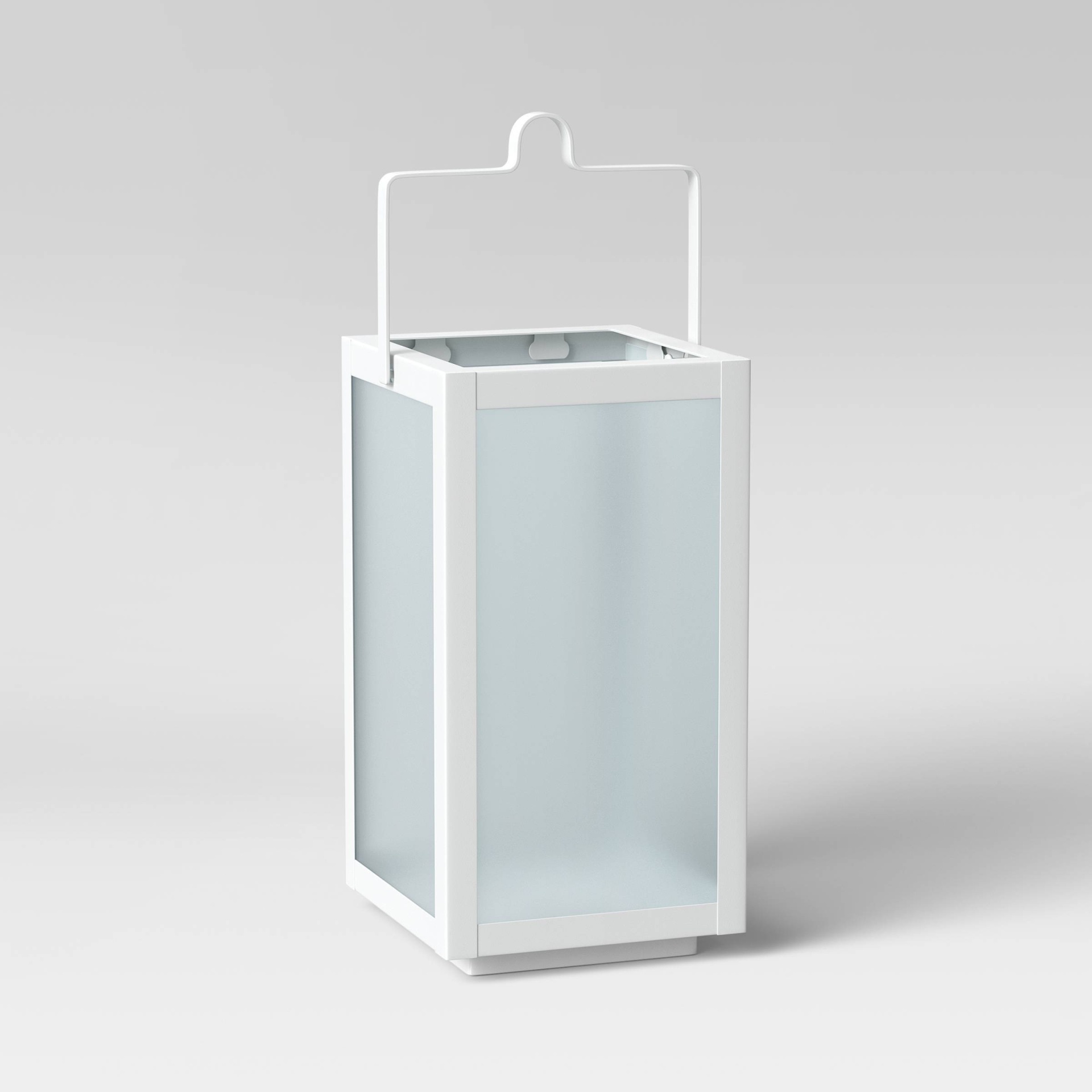 slide 1 of 2, 10" Rectangular Pillar Outdoor Lantern Candle Holder White - Room Essentials, 1 ct