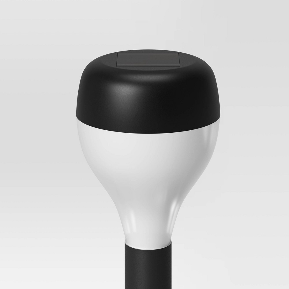 slide 2 of 3, Round Solar Pathway Light Black - Room Essentials, 1 ct