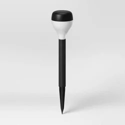 Round Solar Pathway Light Black - Room Essentials