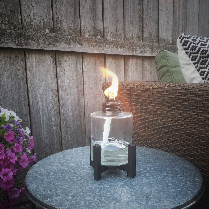 slide 3 of 5, TIKI Elevated Tall Glass Tabletop Outdoor Torch, 1 ct