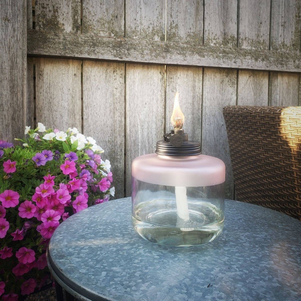 slide 2 of 5, Frosted Glass Tabletop Outdoor Adjustable Flame Torch - TIKI, 1 ct