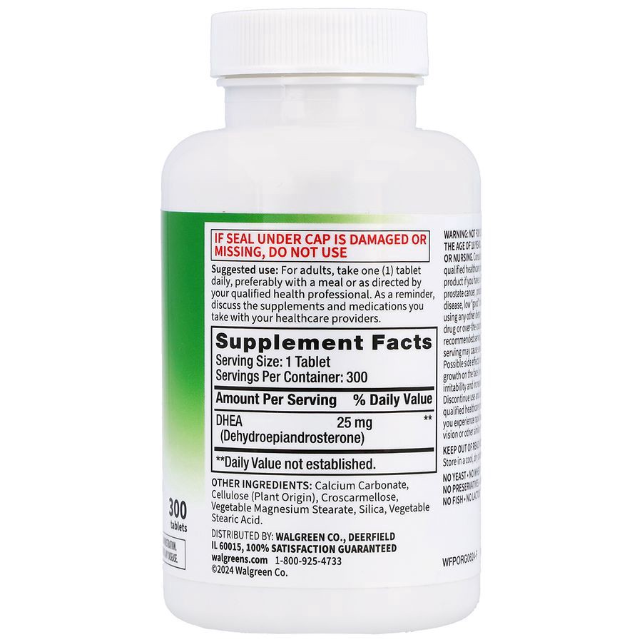 slide 2 of 5, Walgreens Free & Pure DHEA 25 mg Tablets, 300 ct