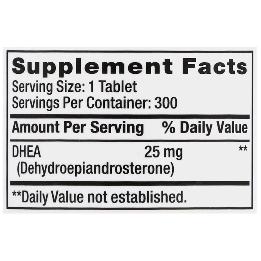 slide 3 of 5, Walgreens Free & Pure DHEA 25 mg Tablets, 300 ct