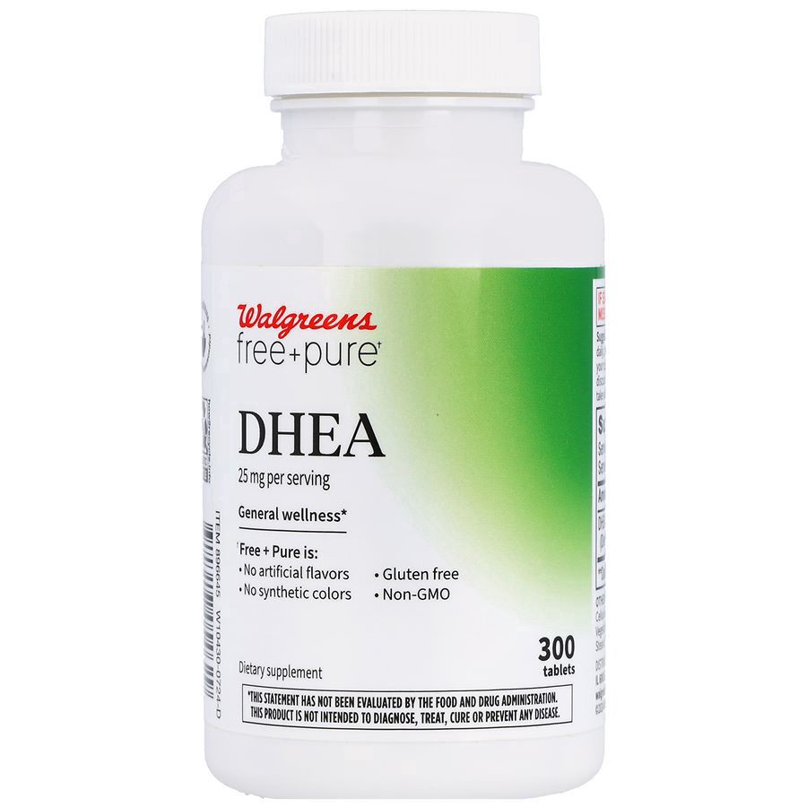slide 1 of 5, Walgreens Free & Pure DHEA 25 mg Tablets, 300 ct