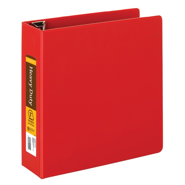 slide 1 of 5, Office Depot [In]Place Heavy-Duty 3-Ring Binder, 3'' D-Rings, Red, 3 in