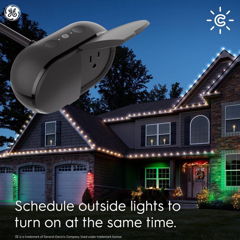 slide 4 of 12, GE Household Lighting GE CYNC Smart Outdoor Plug, 1 ct
