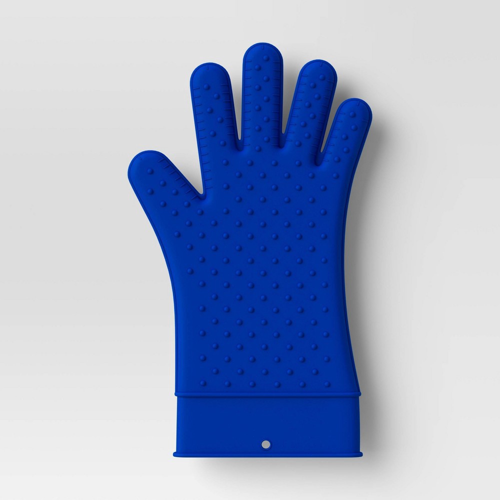 slide 3 of 3, Silicone Grill Gloves Blue - Room Essentials, 1 ct