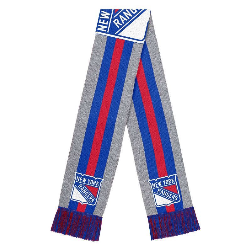 slide 1 of 3, NHL New York Rangers Big Logo Scarf - Gray, 1 ct