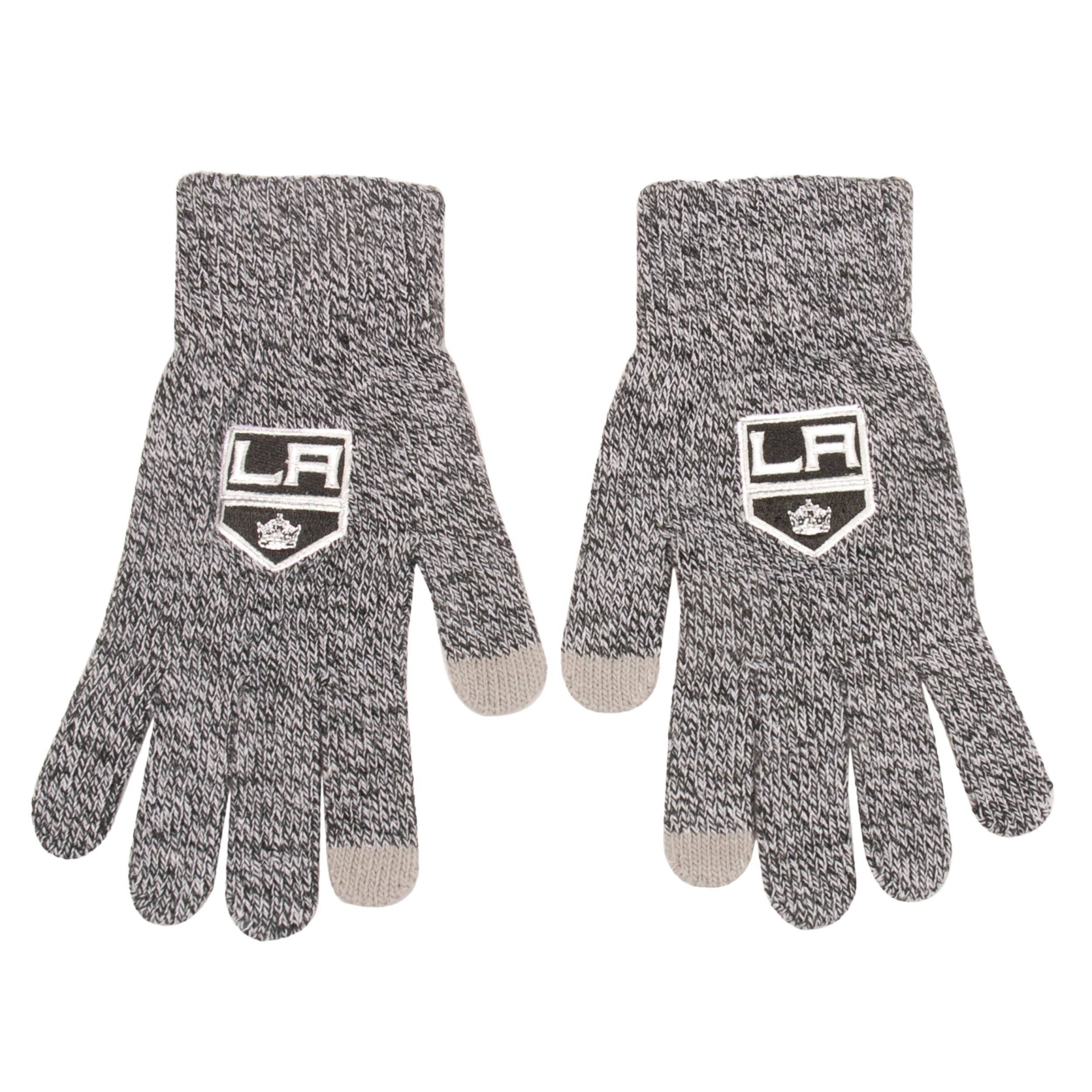 slide 1 of 1, NHL Los Angeles Kings Knit Gloves - Gray, 1 ct