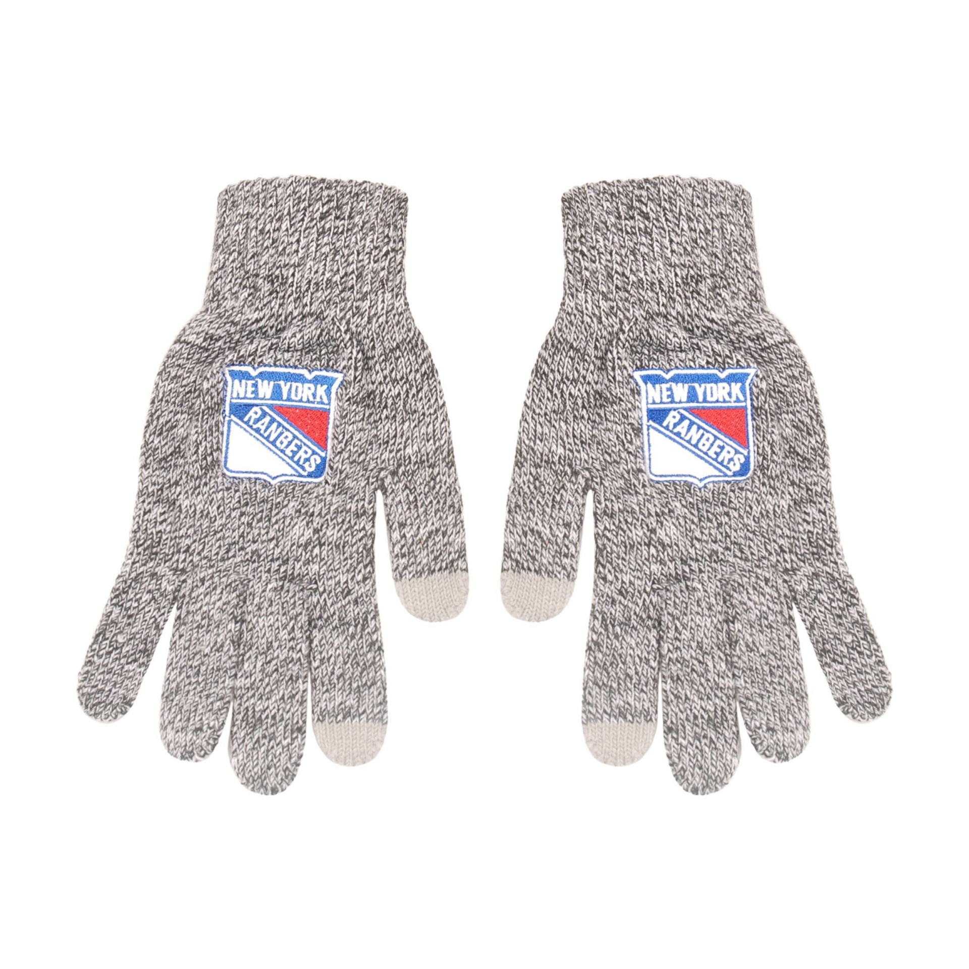 slide 1 of 1, NHL New York Rangers Knit Gloves - Gray, 1 ct