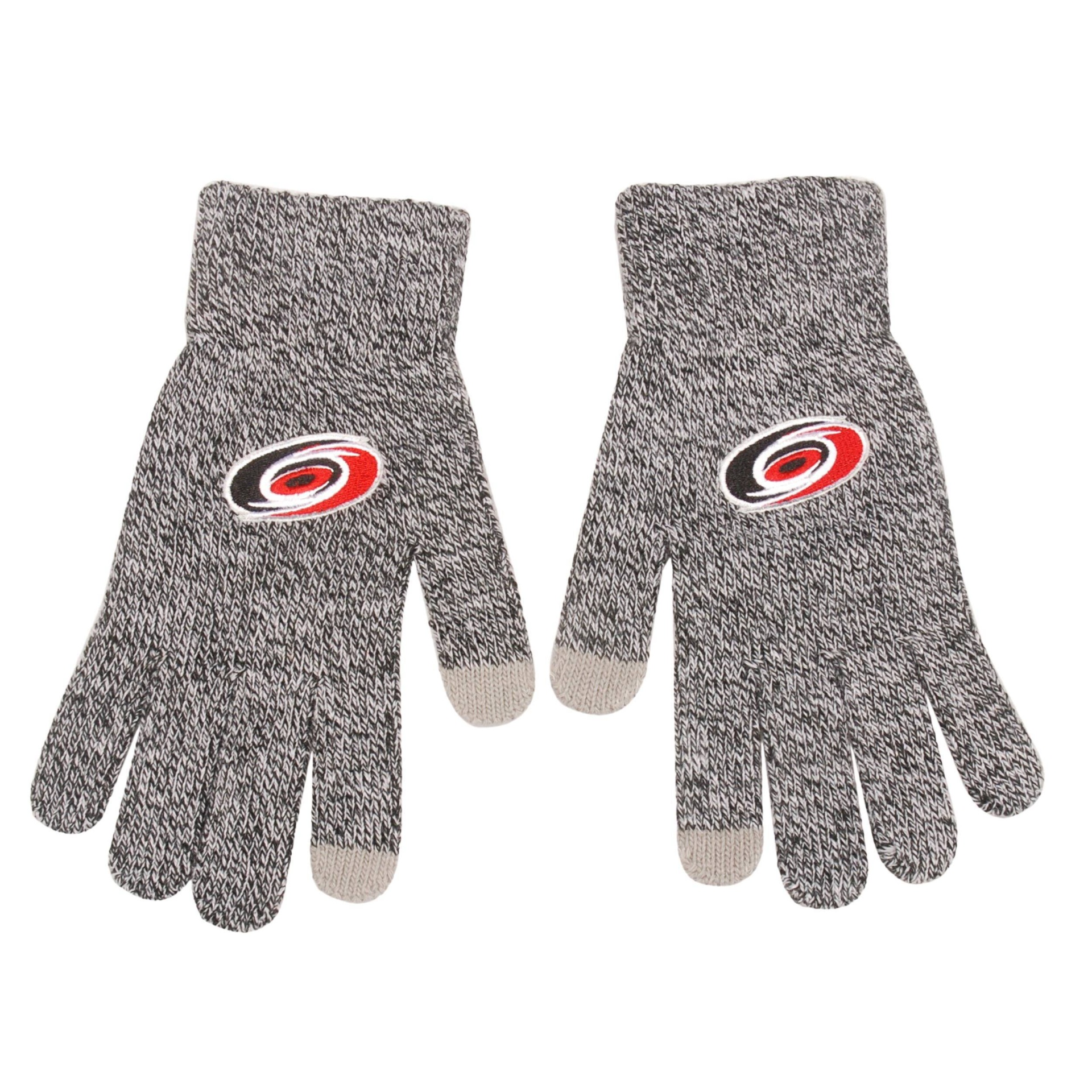 slide 1 of 1, NHL Carolina Hurricanes Knit Gloves - Gray, 1 ct