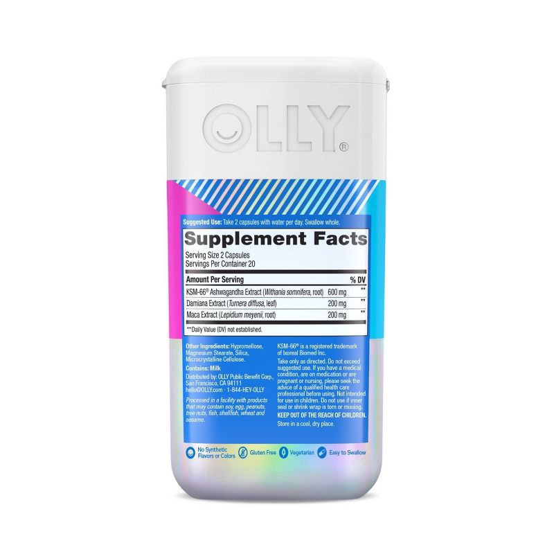 slide 4 of 9, OLLY Lovin' Libido Supplement Capsules with Ashwagandha, Damiana & Maca - 40ct, 40 ct