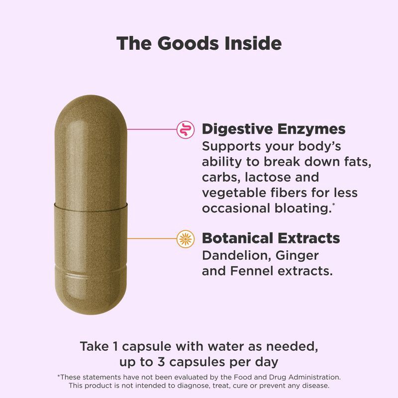 slide 3 of 9, OLLY Beat the Bloat Supplement Capsules - 25ct, 25 ct