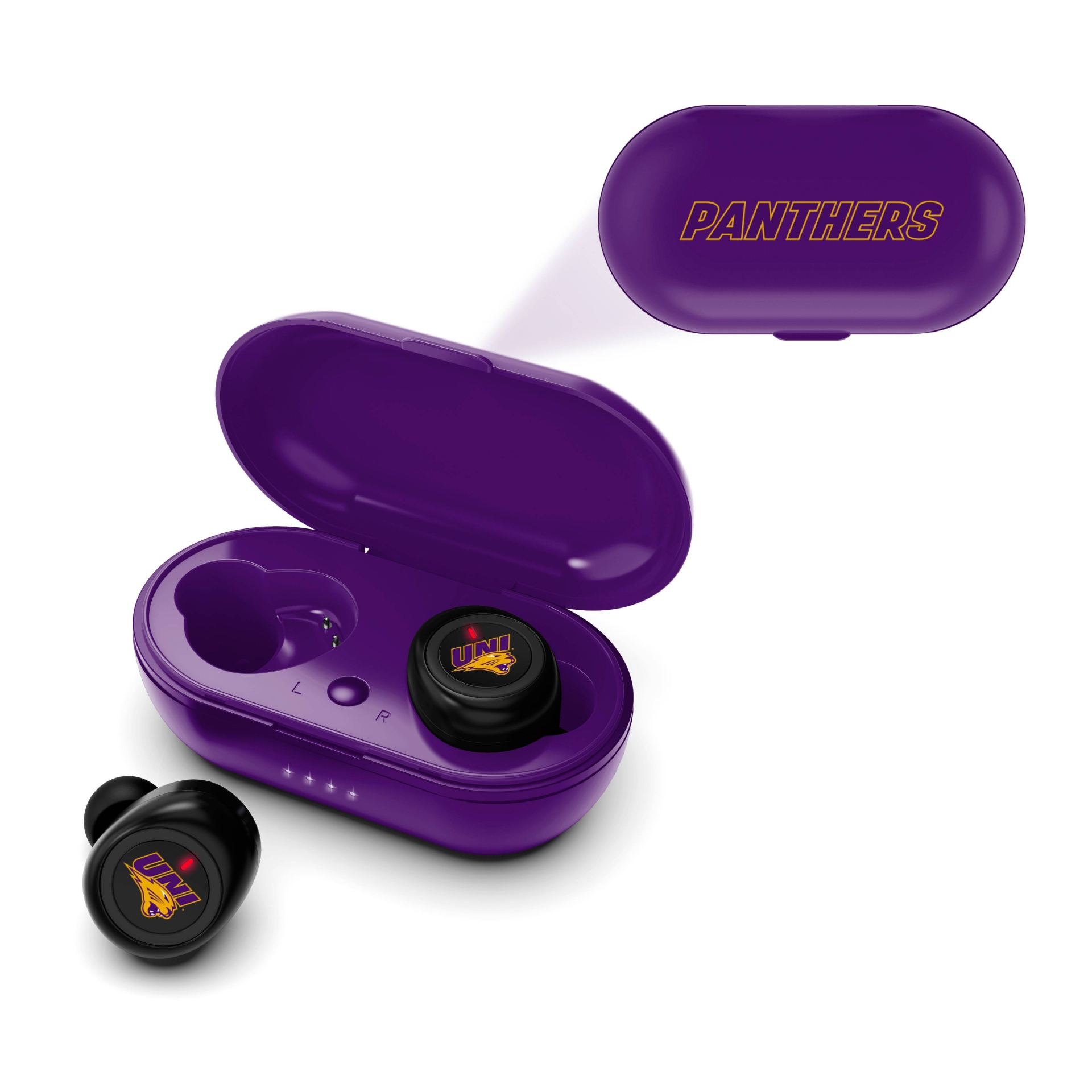 slide 1 of 3, NCAA Northern Iowa Panthers True Wireless Bluetooth Earbuds, 1 ct