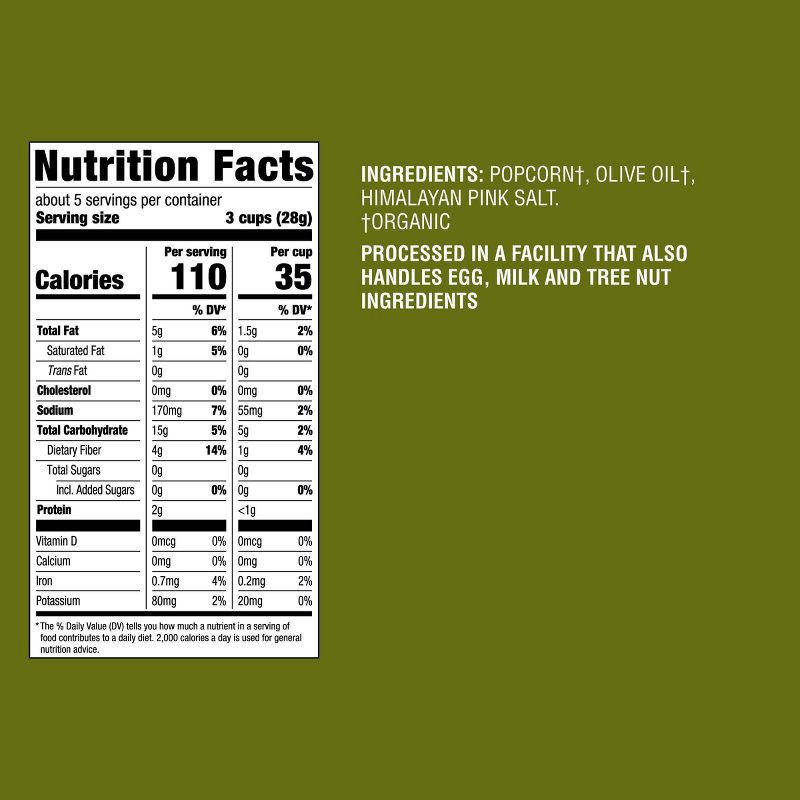 slide 6 of 6, Organic Olive Oil & Himalayan Salt Popcorn - 5oz - Good & Gather™, 5 oz