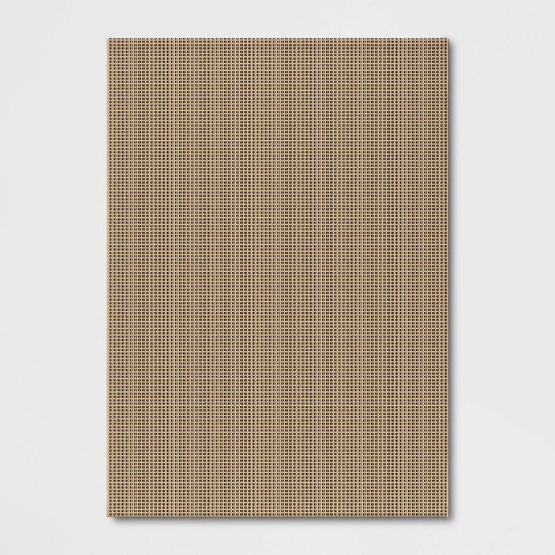 slide 1 of 3, 5'3"x7' Micro Grid Rectangular Woven Indoor Outdoor Area Rug Black/Beige - Threshold™, 1 ct