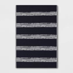 4' x 6' Outdoor Rug Dark Navy Stripe - Room Essentials