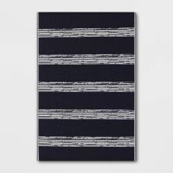 4' x 6' Outdoor Rug Dark Navy Stripe - Room Essentials