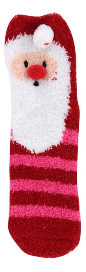 slide 3 of 6, DM Merchandising Cozy Cuties Fuzzy Christmas Socks, Multicolor, 1 ct