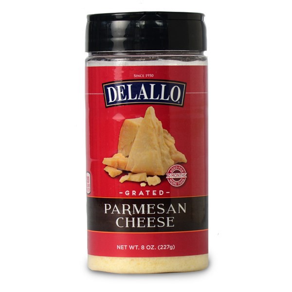 slide 1 of 14, DeLallo Grated Parmesan Cheese 8 oz, 8 oz