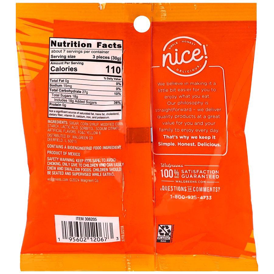 slide 2 of 5, Nice! Soft & Chewy Candy Slices Orange, 7 oz