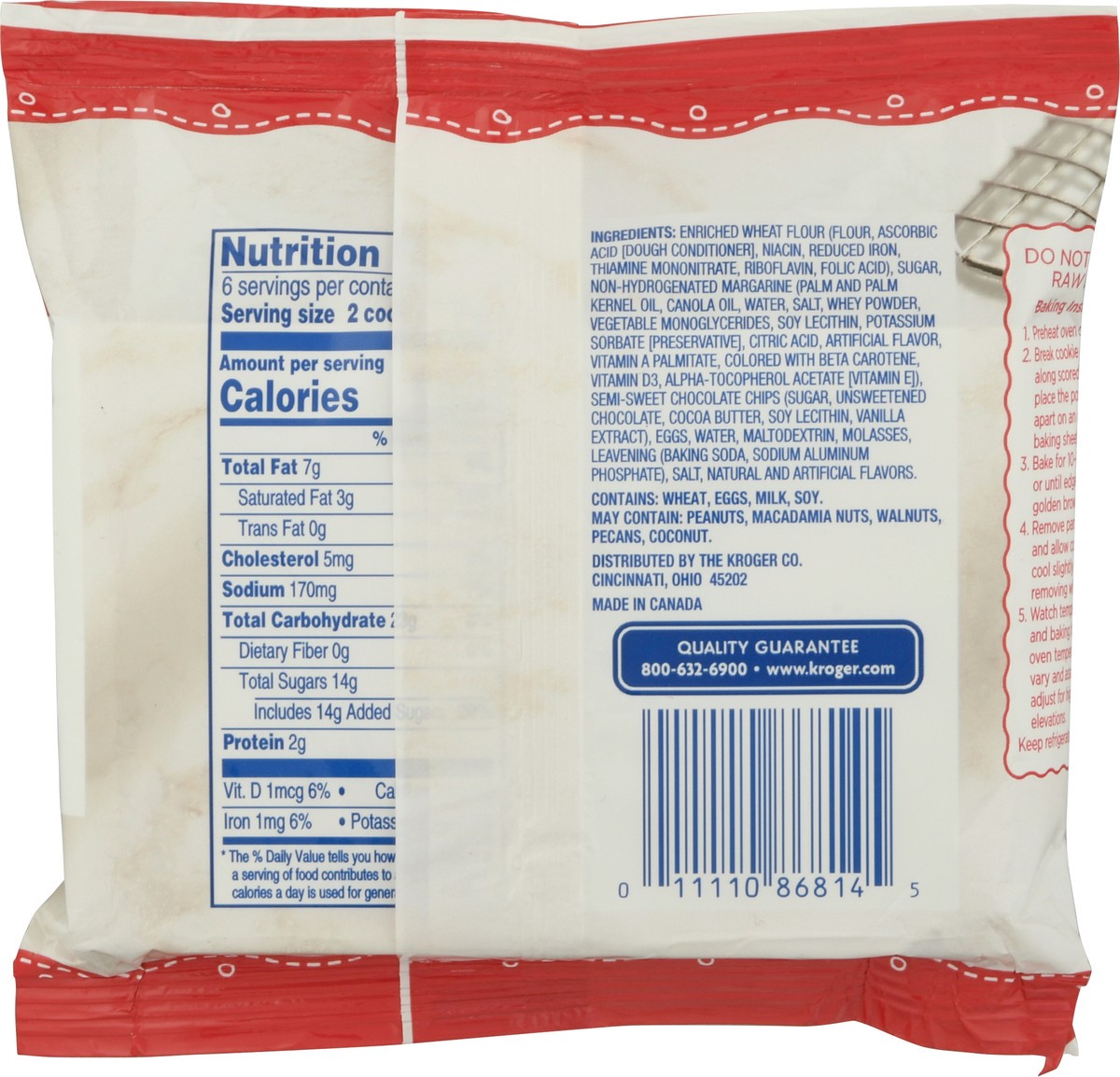 slide 2 of 11, Kroger Break N' Bake Chocolate Chip Cookie Dough, 16 oz