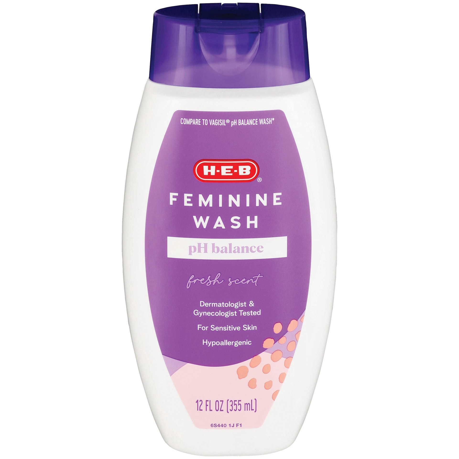 slide 1 of 1, H-E-B Ph Balance Feminine Wash Fresh Scent, 12 oz