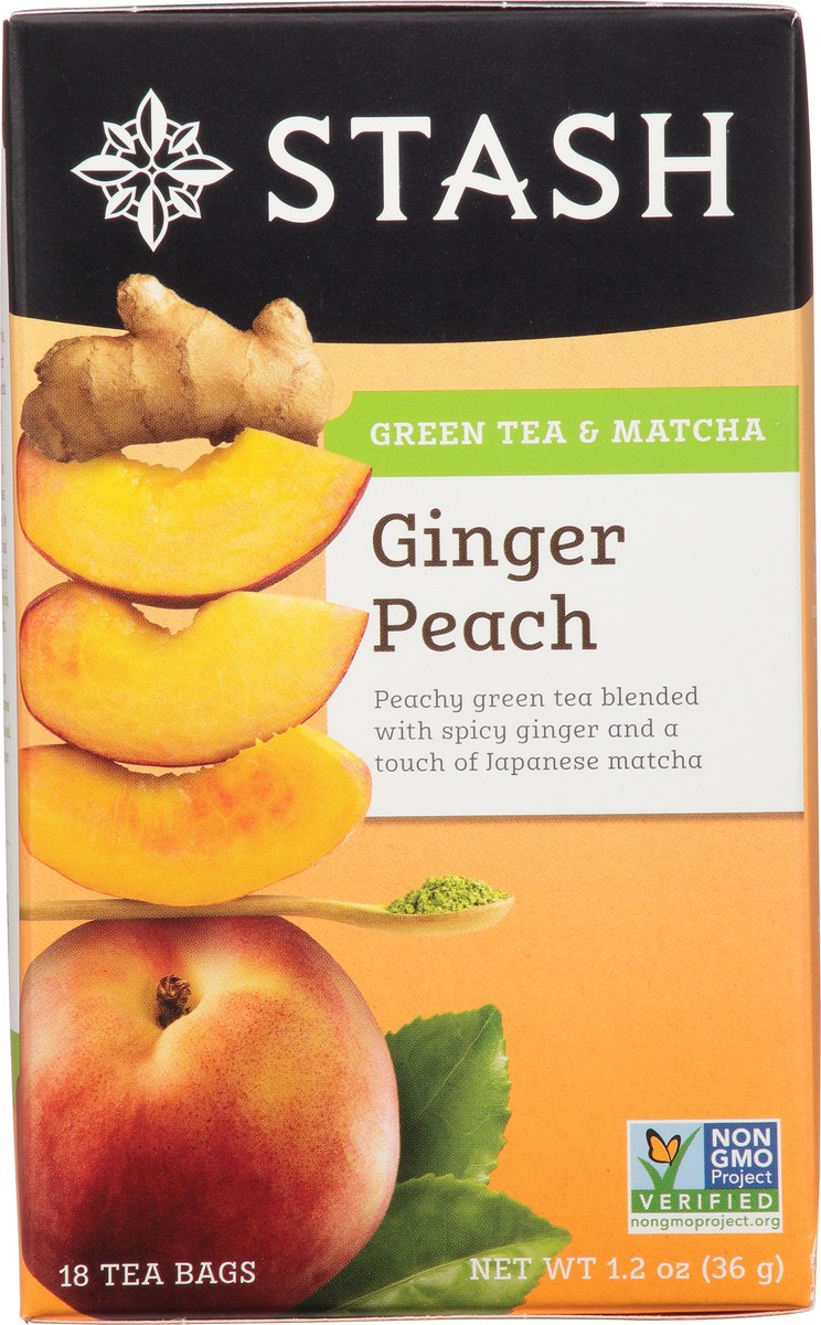 slide 7 of 13, Stash Ginger Peach Green Tea - 18 ct, 1.2 oz