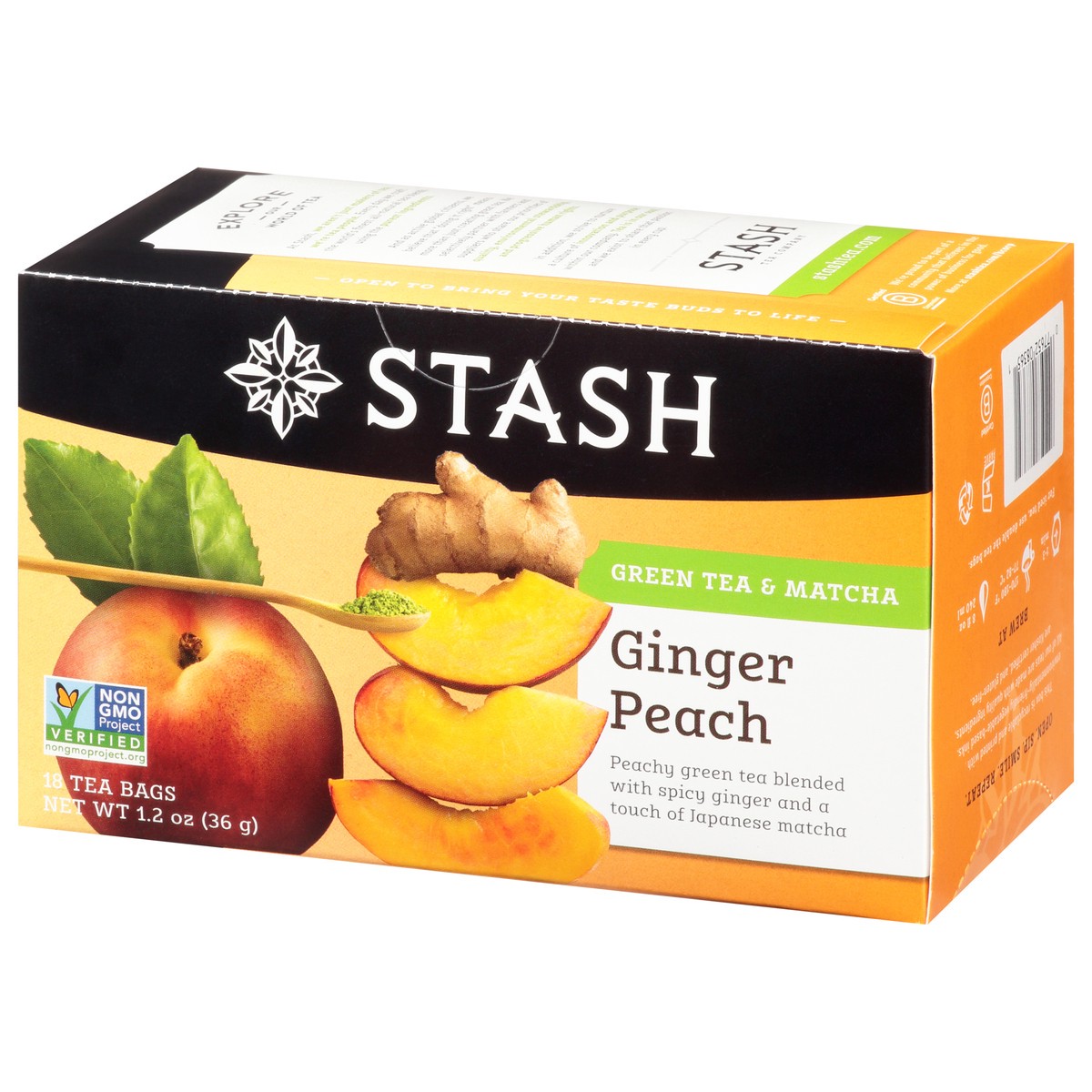 slide 9 of 13, Stash Ginger Peach Green Tea - 18 ct, 1.2 oz