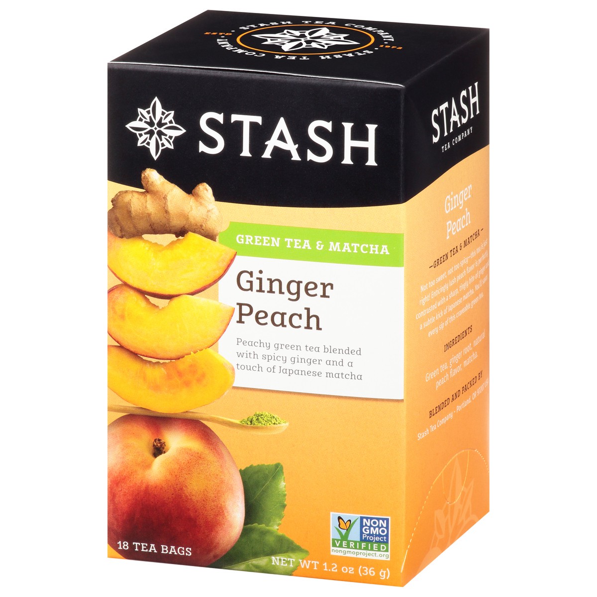 slide 3 of 13, Stash Ginger Peach Green Tea - 18 ct, 1.2 oz