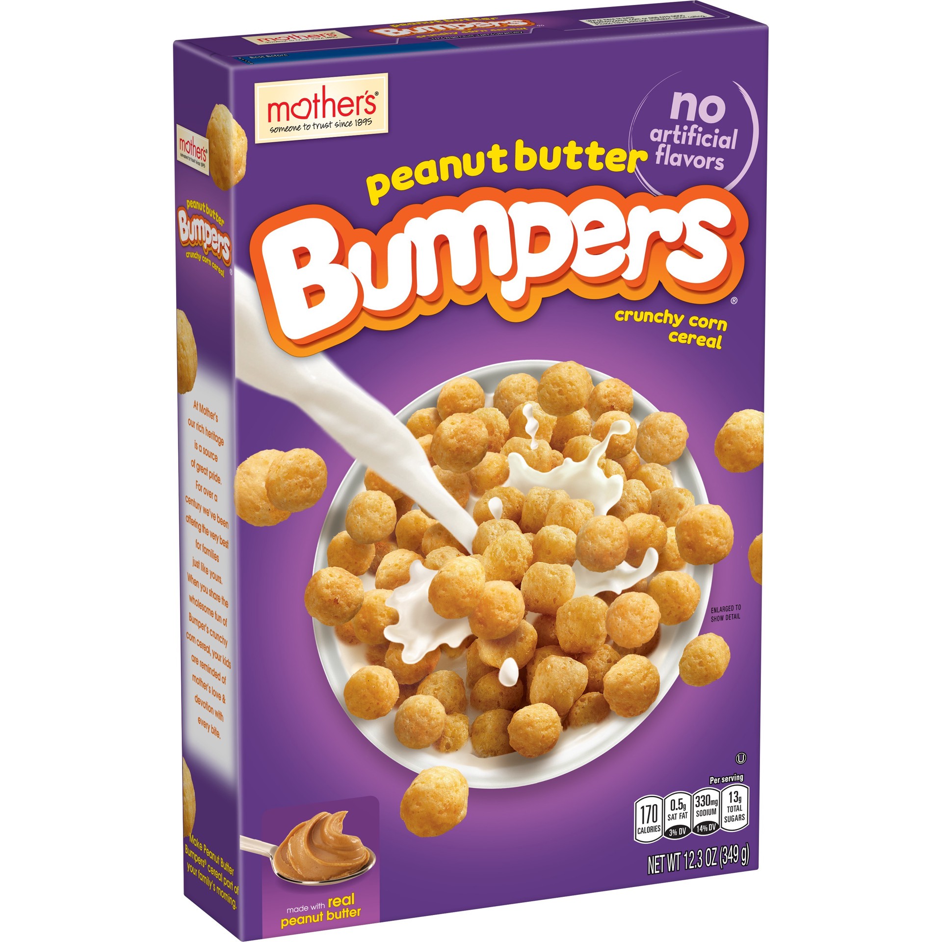 slide 1 of 6, Mother's Bumpers Crunchy Corn Cereal Peanut Butter 12.3 Oz, 12.3 oz