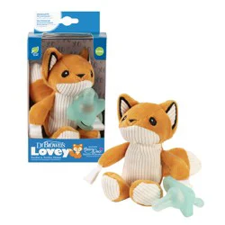 Dr. Brown's Lovey Pacifier and Teether Holder, Fox with Teal Happypaci