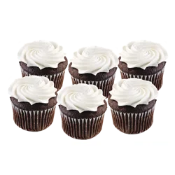 Hy-Vee Everyday Chocolate Cupcakes - White Icing 6 Count
