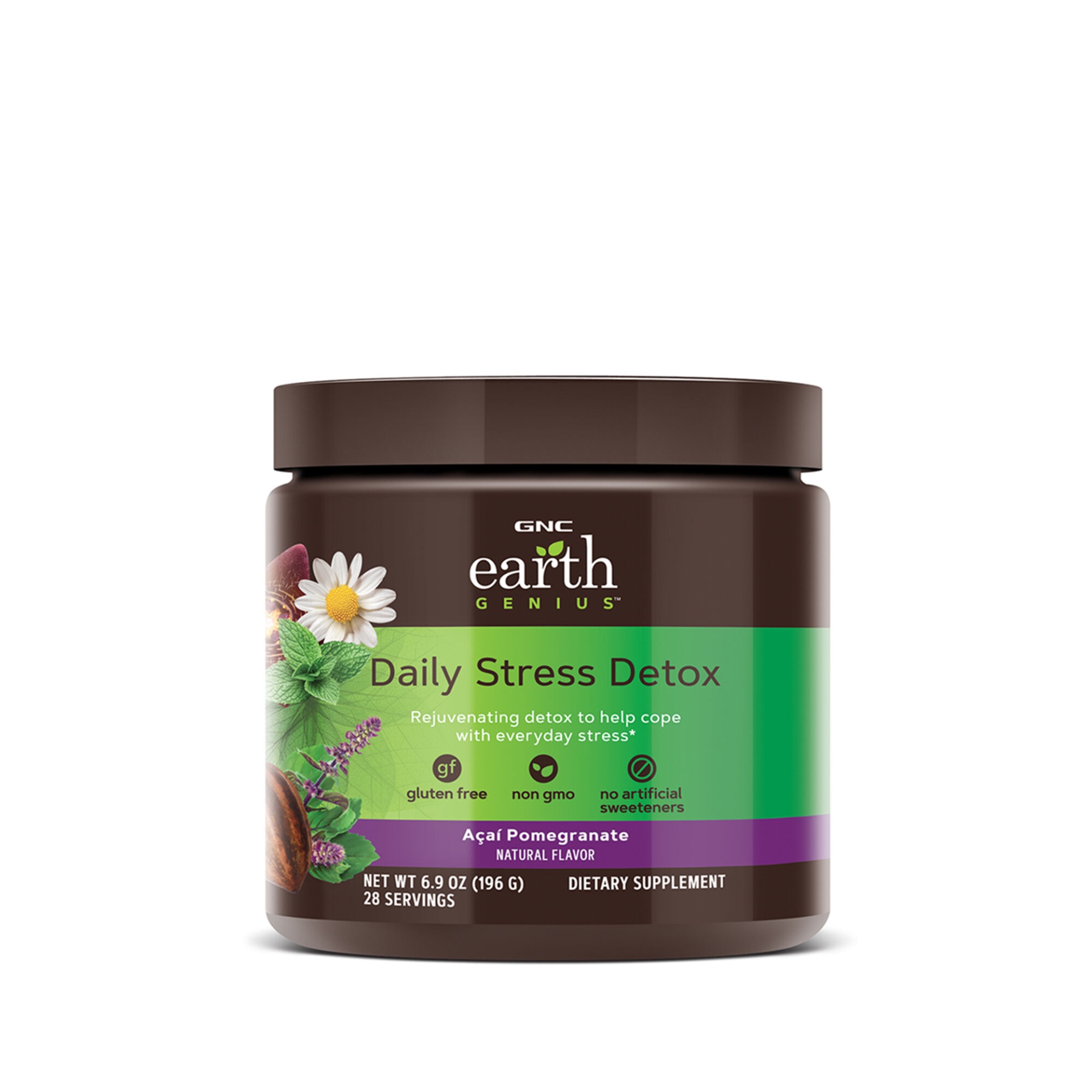 slide 1 of 1, GNC Earth Genius Daily Stress Detox - Acai Pomegranate, 1 ct