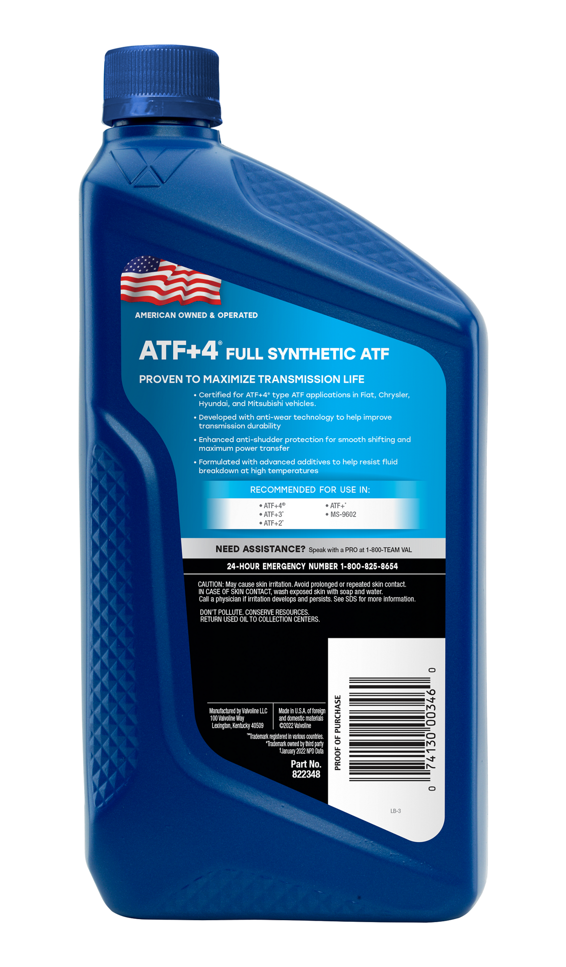 slide 2 of 2, Valvoline ATF+4 Full Synthetic Automatic Transmission Fluid Quart, 1 qt