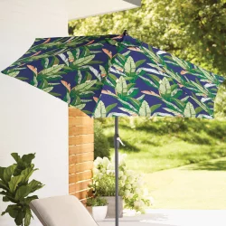 9' Patio Umbrella DuraSeason Fabric Banana Leaf - Black Pole - Threshold