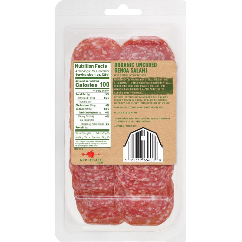 slide 2 of 6, Applegate Farms Applegate Organics Uncured Genoa Salami - 4oz, 4 oz