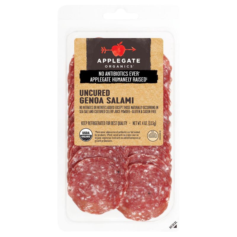 slide 1 of 6, Applegate Farms Applegate Organics Uncured Genoa Salami - 4oz, 4 oz