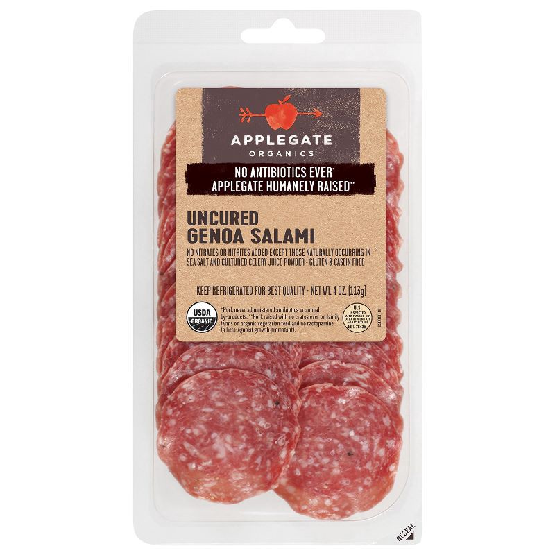 slide 1 of 6, Applegate Farms Applegate Organics Uncured Genoa Salami - 4oz, 4 oz