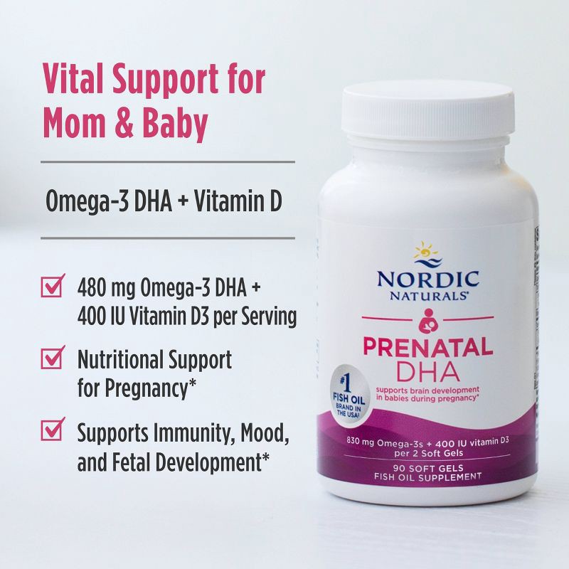 slide 6 of 7, Nordic Naturals Prenatal DHA Softgels Dietary Supplement - 90ct, 90 ct