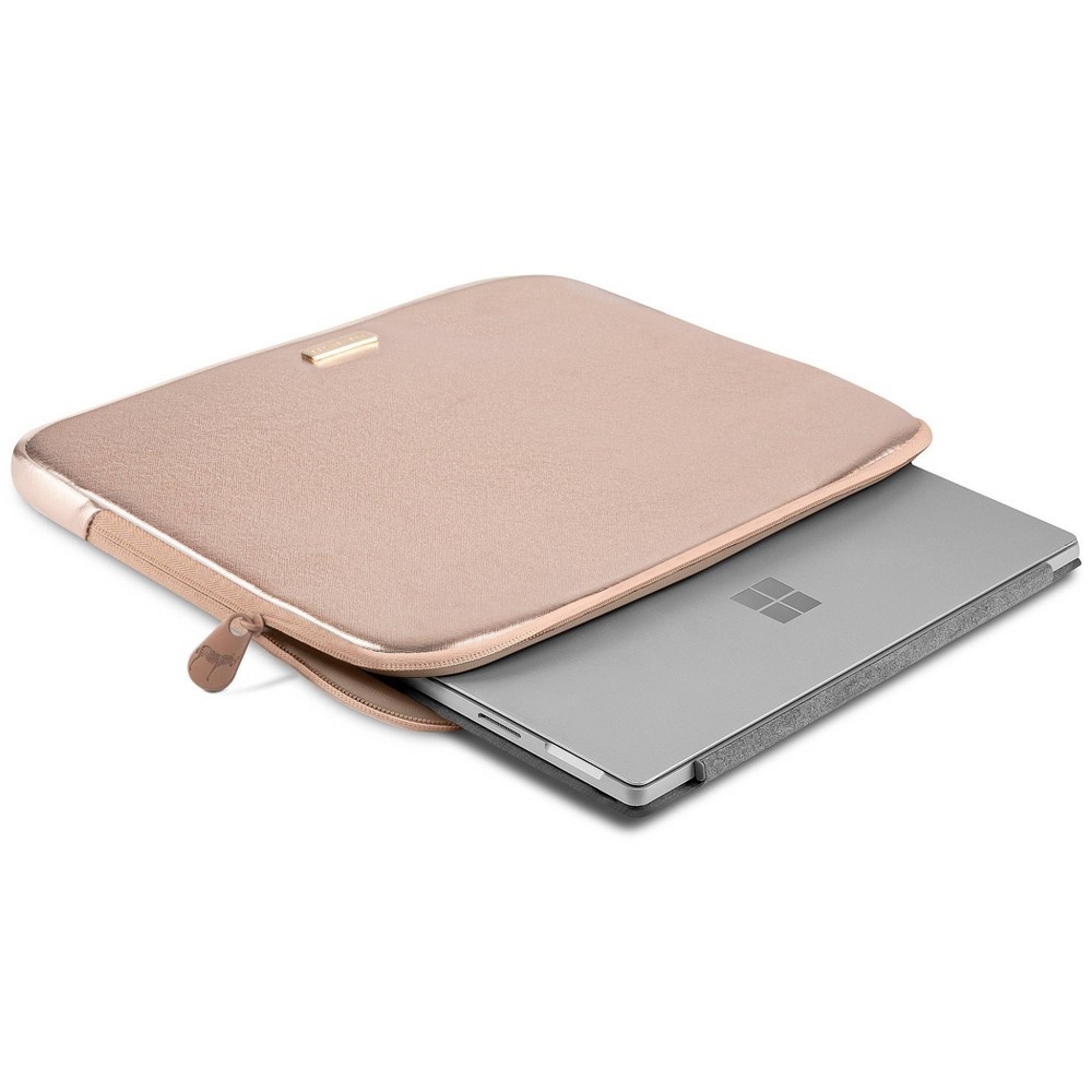 slide 4 of 4, Dabney Lee 14" Laptop Sleeve - Crosshatch Champagne/Ivory, 1 ct