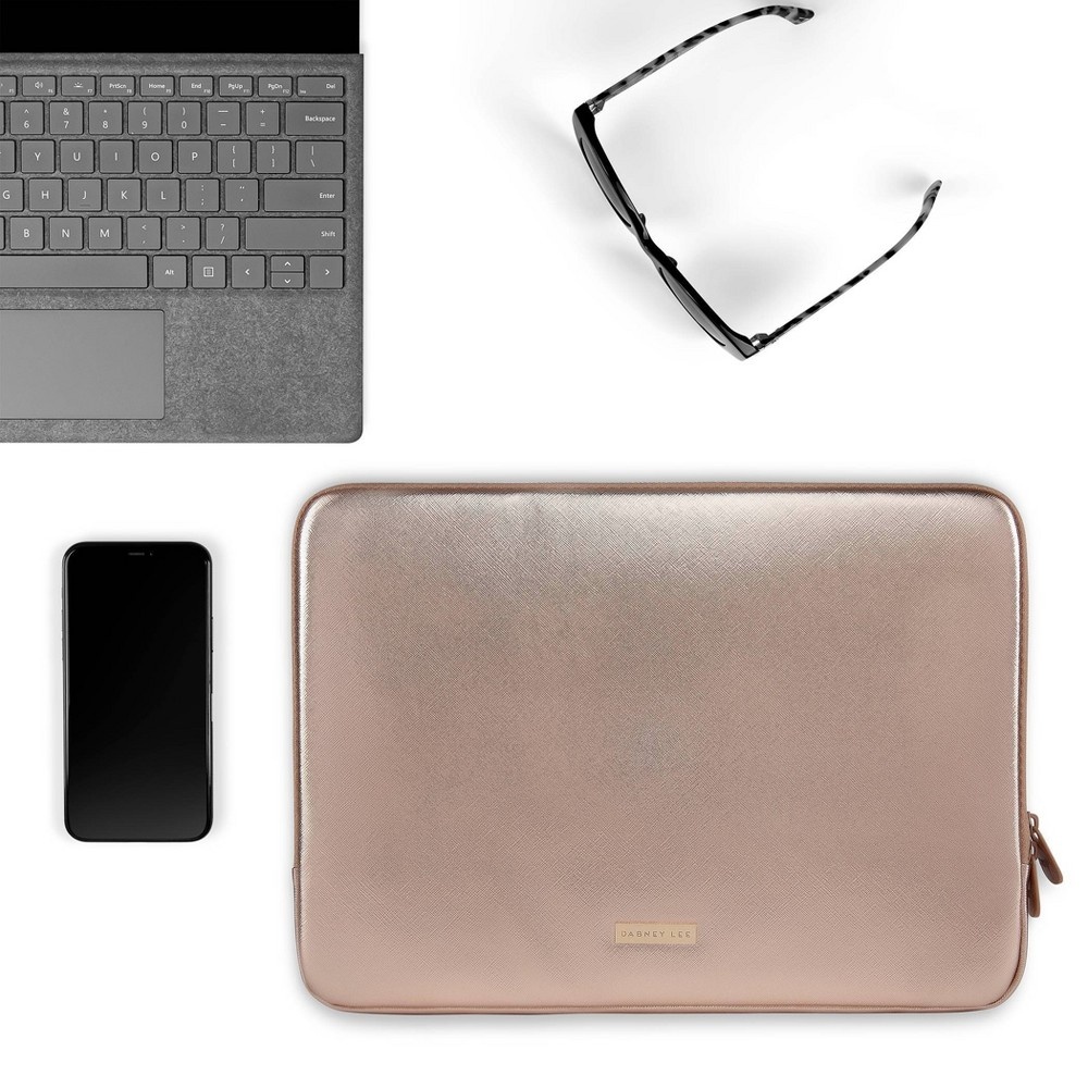 slide 3 of 4, Dabney Lee 14" Laptop Sleeve - Crosshatch Champagne/Ivory, 1 ct